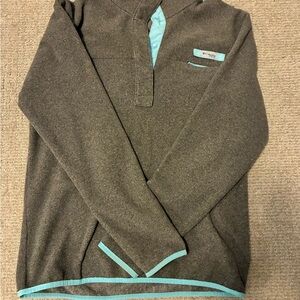 Columbia Brown Fleece with Teal Trim